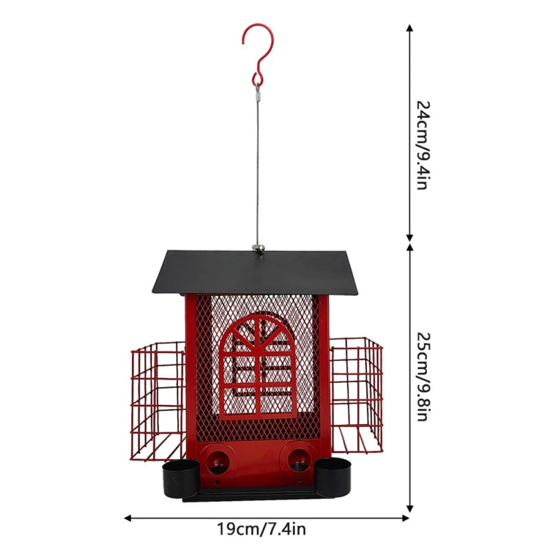 Squirrel proof hanging bird feeder