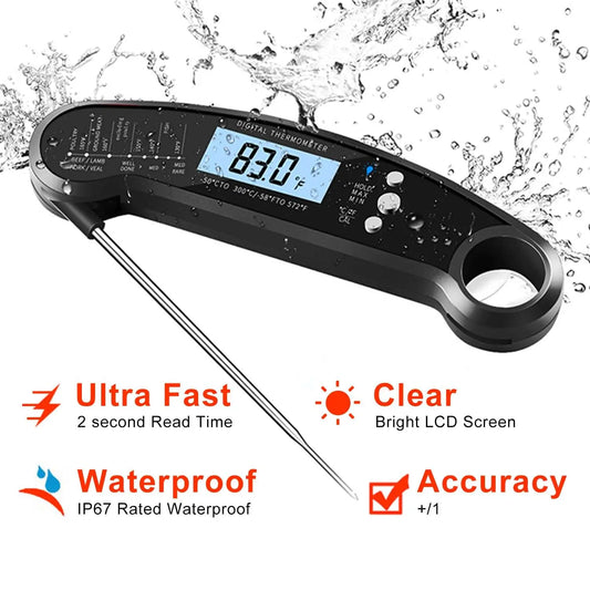 Digital Food Thermometer Instant Read Backlight LCD Kitchen Tool