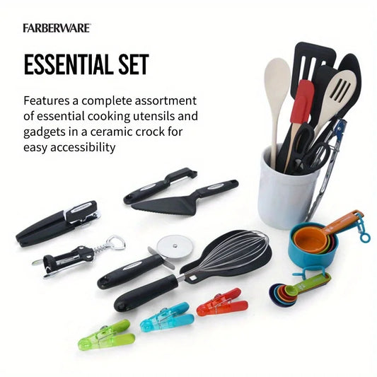 28-piece kitchen utensils and gadgets set in assorted colors