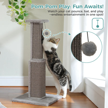 Cat Scratching Post Large Woven Sisal Dangling Ball Toy