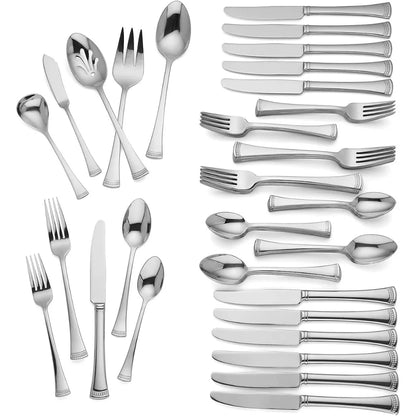 Flatware Set 65 Piece Portola Stainless Steel Silverware Set