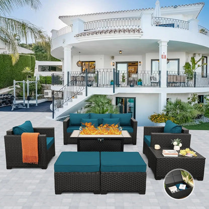 Outdoor Patio Set with Propane Fire Pit Table