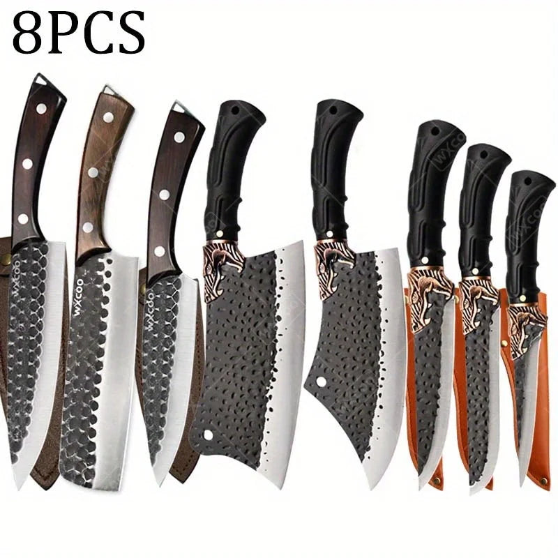 Professional Kitchen Knife Set 8PCS Stainless Steel Forged Chef Set