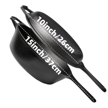 Cast Iron Skillet Set 3PCS Pre-Seasoned Non-Stick
