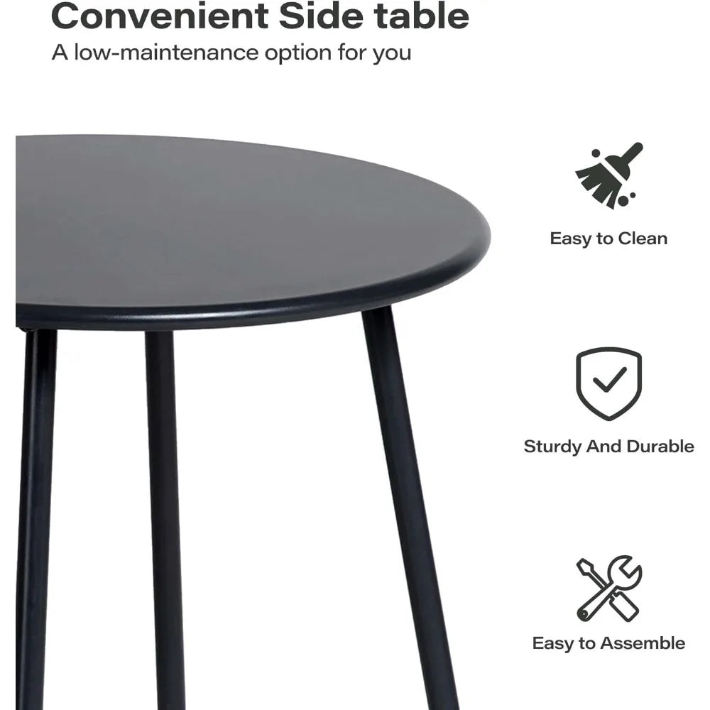 Bistro Set Outdoor 3 PCS with Coffee Table and Thick Cushions