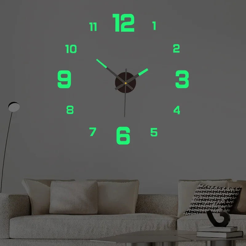 DIY Digital Wall Clock Luminous Silent 5 Color Modern Home Decor