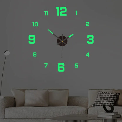 DIY Digital Wall Clock Luminous Silent 5 Color Modern Home Decor