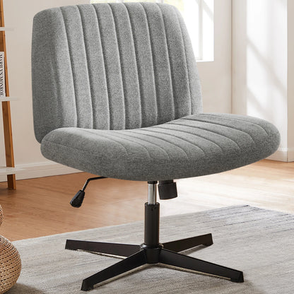 Cross-Legged Desk Chair Armless Adjustable Wide Seat