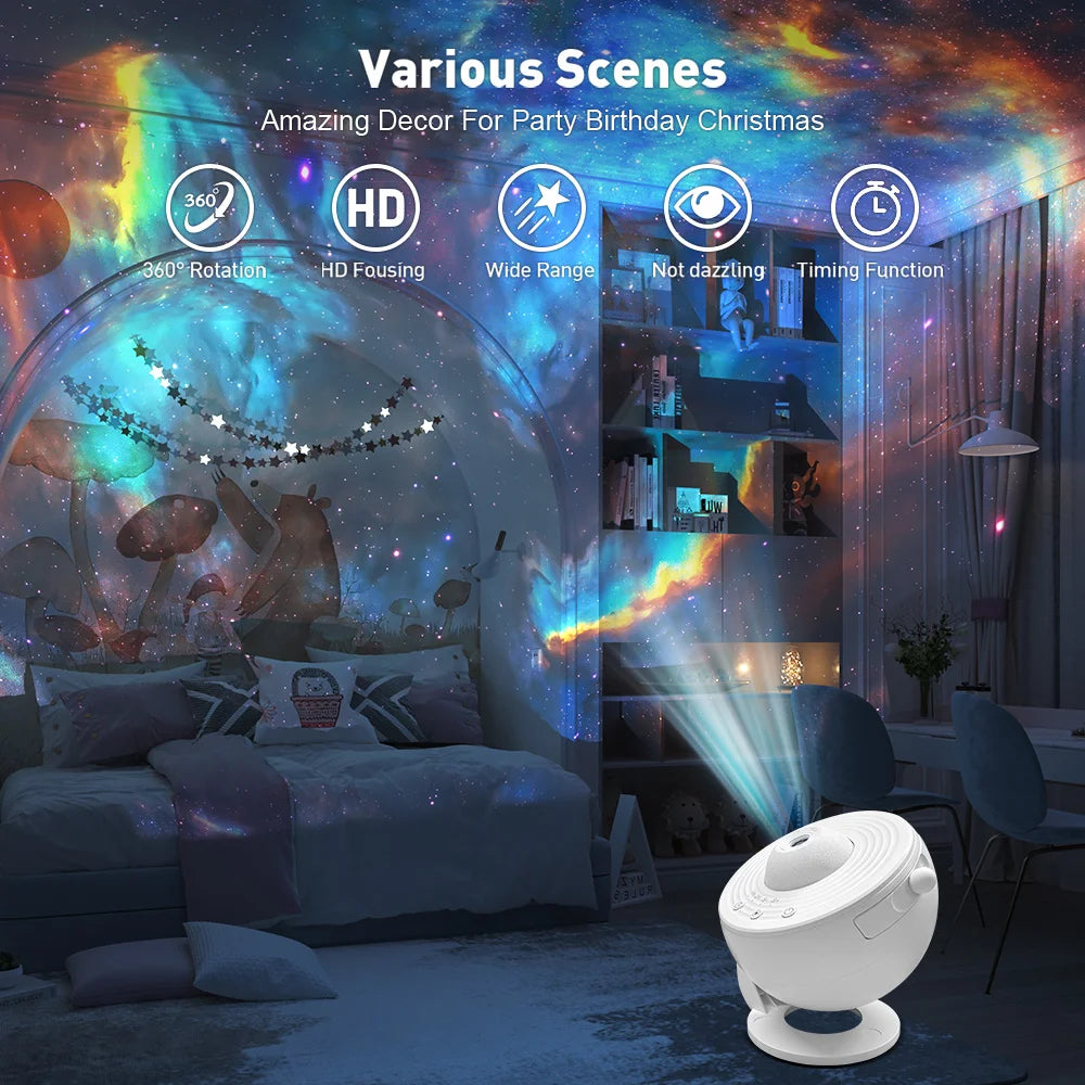 Galaxy Star Projector 13 in 1 Aurora Planetarium Night Light