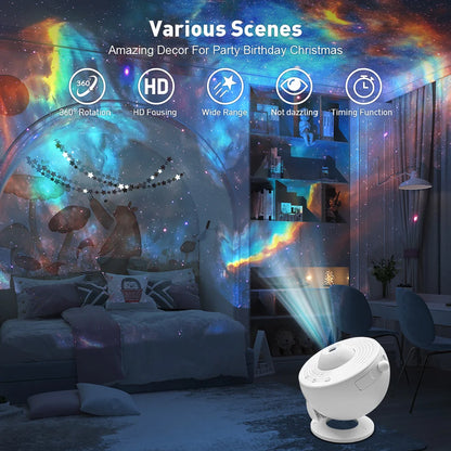 Galaxy Star Projector 13 in 1 Aurora Planetarium Night Light
