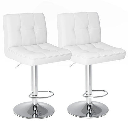 PU Leather Bar Stools Set of 3 26 Inch Swivel Counter Height Chairs