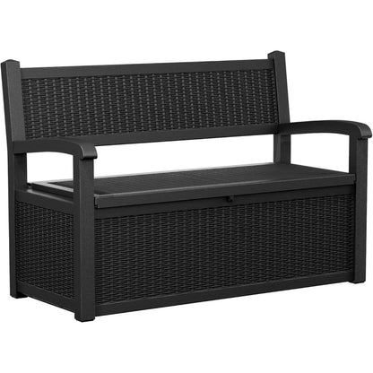 Outdoor Storage Bench 80 Gallon Waterproof Lockable Deck Box