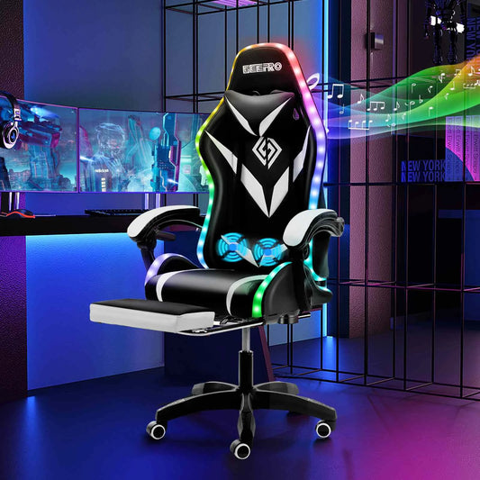 Gaming Chair with Speakers RGB Massage Recliner Bluetooth