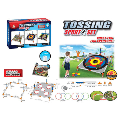 Portable Multi-purpose Cornhole Set, Ferrule Toss Game With 6 Sandbag Bean Bags