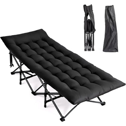Folding Camping Cot With Mattress Pillow 1200D Oxford Carry Bag